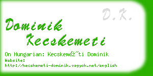 dominik kecskemeti business card